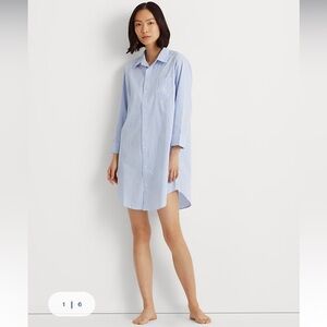 Lauren Ralph Lauren Striped Cotton Sleepshirt